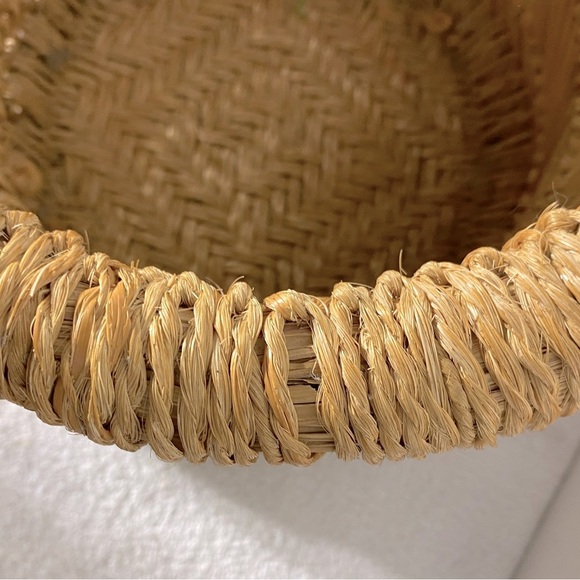 Vintage Bamboo & Jute Woven Planter Basket - Picture 4 of 15